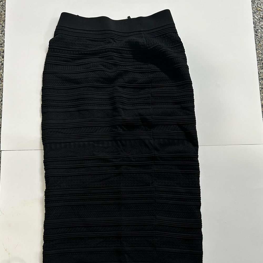 Aritzia long black patterned skirt